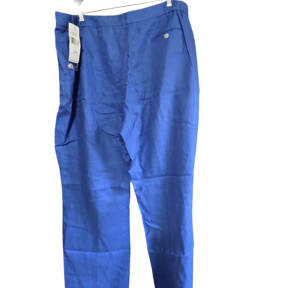 Ralph Lauren Women's Vibrant Blue Linen Lined Pants - Picture 2 of 8